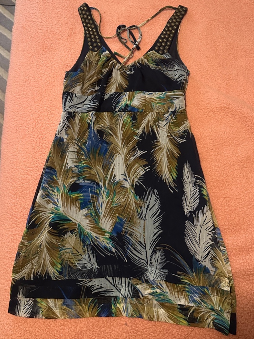 Guess Navy Top with Teal & Gold Accents
